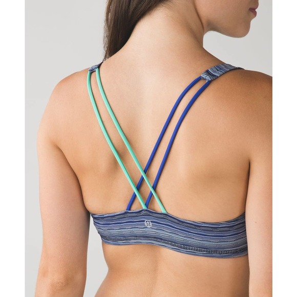 lululemon athletica Other - Lululemon Free To Be Strappy Sports Bra Space Dye Twist Sapphire Blue Multi 8